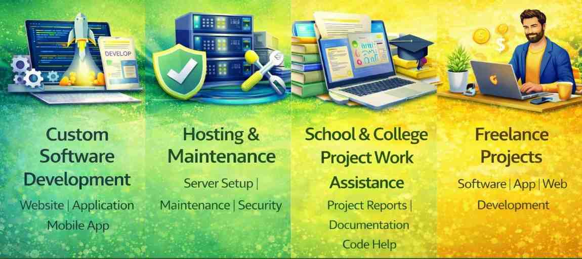 Custom Software Development,Website Design & Hosting, AMC and freelance