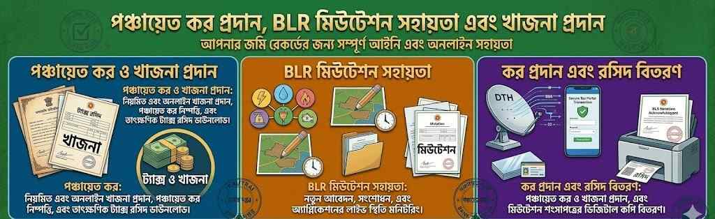 Assistance for BLR mutation application, correction, and status checking, including online submission, document upload, and acknowledgment print.
